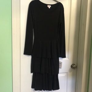 Lularoe Small Georgia Dress solid black NWT
